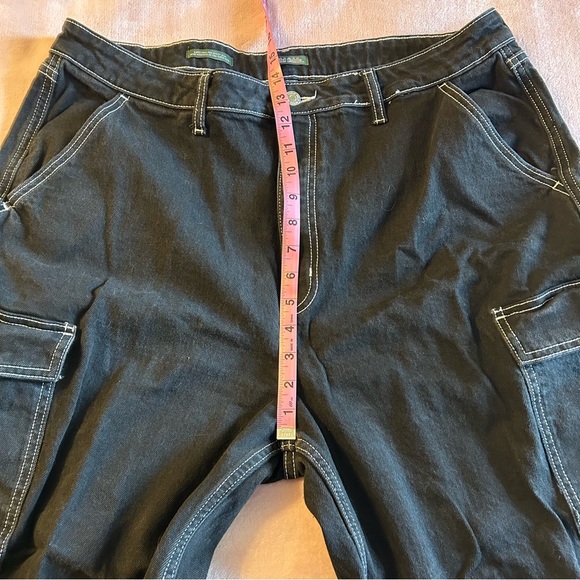 Wild Fable super high rise baggy jean black wide leg cargo jeans size 18 - Picture 9 of 10